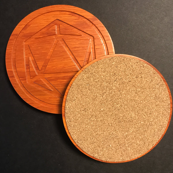 Padauk Polyhedral Dice Coasters (D20 only)