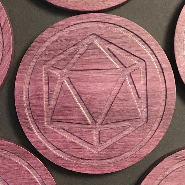 Purpleheart Polyhedral Dice Coaster (D20 only)