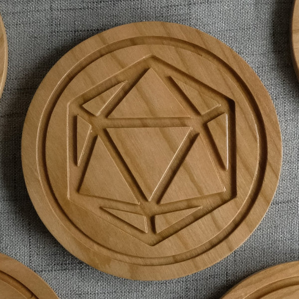 Cherry Polyhedral Dice Coaster (D20 only)