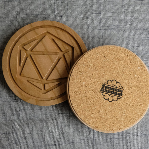 Cherry Polyhedral Dice Coaster (D20 only)