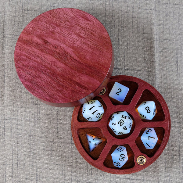 Purpleheart RPG Dice Box w/rolling tray lid