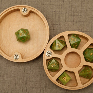Birch Dice Box w/rolling tray lid (top view w/lid interior)