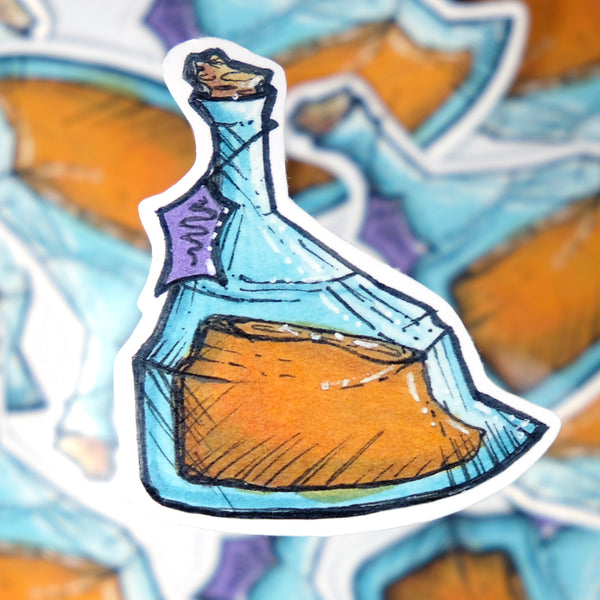 Orange Potion Bottle Sticker