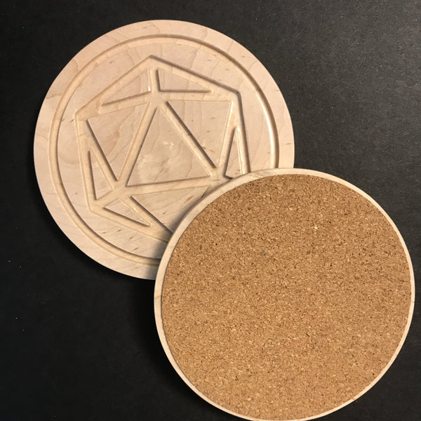 Maple Polyhedral Dice Coaster (D20 only)