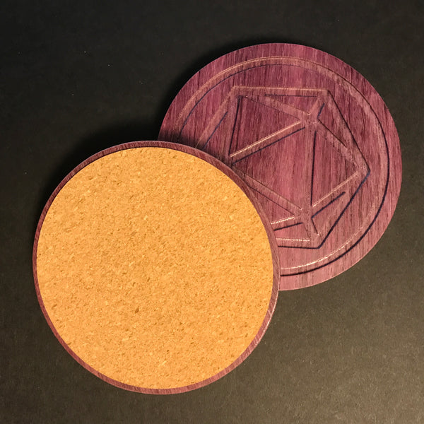 Purpleheart Polyhedral Dice Coasters (set of 6)