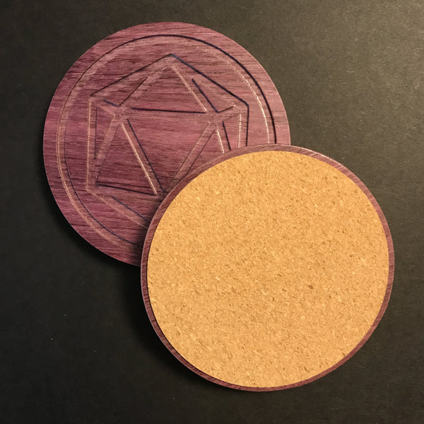 Purpleheart Polyhedral Dice Coaster (D20 only)