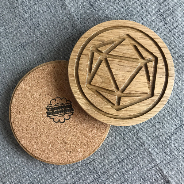 White Oak Polyhedral Dice Coasters (set of 6)